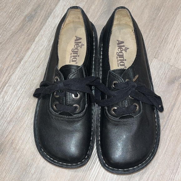 Alegria Women's black Leather Oxford ABBI Shoe ABB-601 Sz 37 or 7.5 nursing - Picture 3 of 13